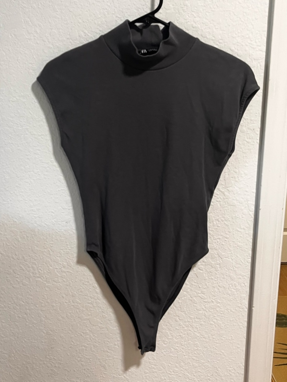 Zara Charcoal High-Neck Bodysuit
